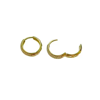 Brinco de ouro amarelo 18k - argola com pedras - SAR36701 - Foto 2