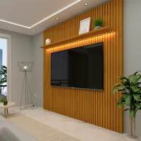 Painel Nobre Ripado 2,30 gelius altura 2.50 tv ate 85  em 3 cores sem nicho - Foto 5
