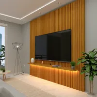 Painel Nobre Ripado 2,30 gelius altura 2.50 tv ate 85  em 3 cores sem nicho - Foto 6