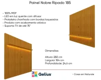 Painel Nobre Ripado 2,30 gelius altura 2.50 tv ate 85  em 3 cores sem nicho - Foto 4