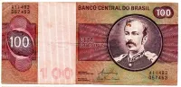 C147 - 100 Cruzeiros - Floriano Peixoto - Data: 1981 - Estado de Conservação: Um Tanto Gasta (UTG) - (Obs.: Pode conter: Rasuras / Riscos / Rasgos / Fitas / Durex / Etc...)