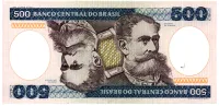 C161 - 500 Cruzeiros - Deodoro da Fonseca - Data 1985 - Estado de Conservação: Flor de Estampa (Fe) - Foto 2