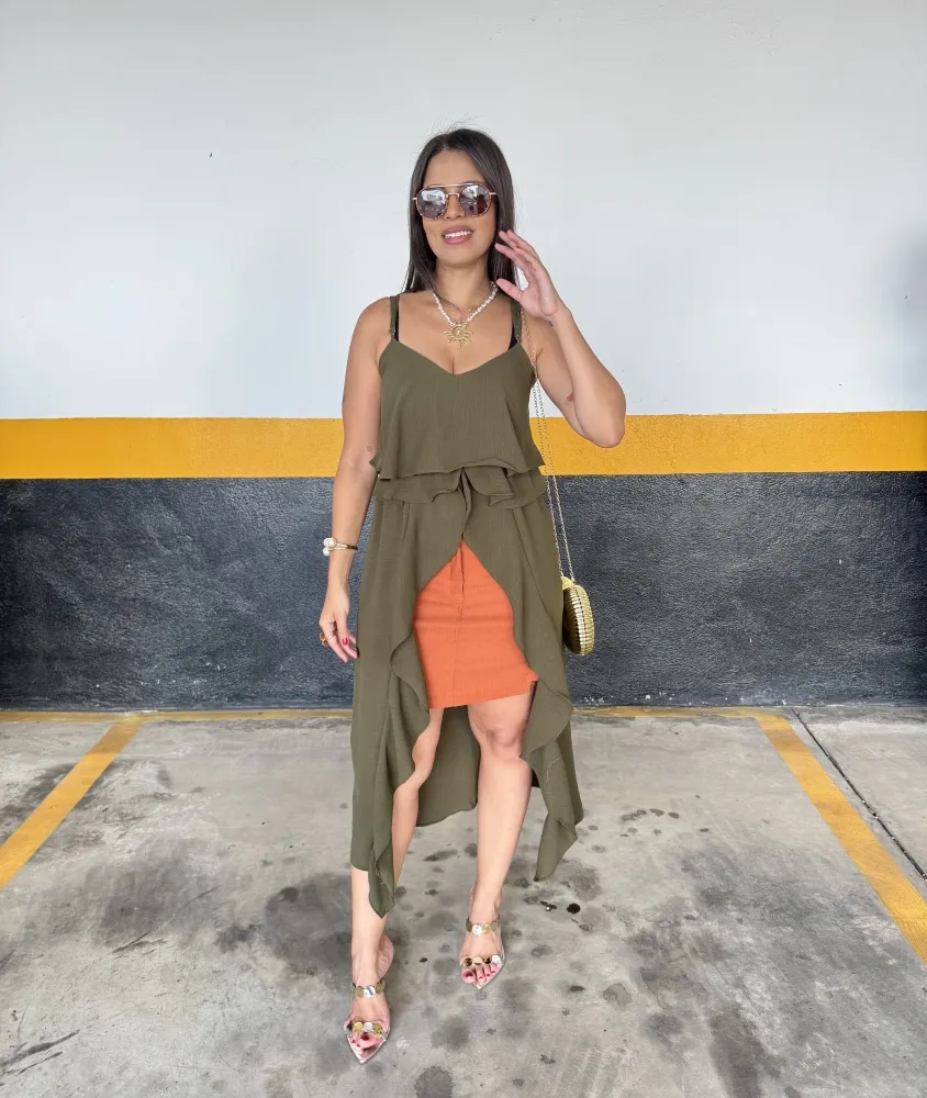 BATA BOHO CHIC LONGA - VERDE MILITAR Imagem