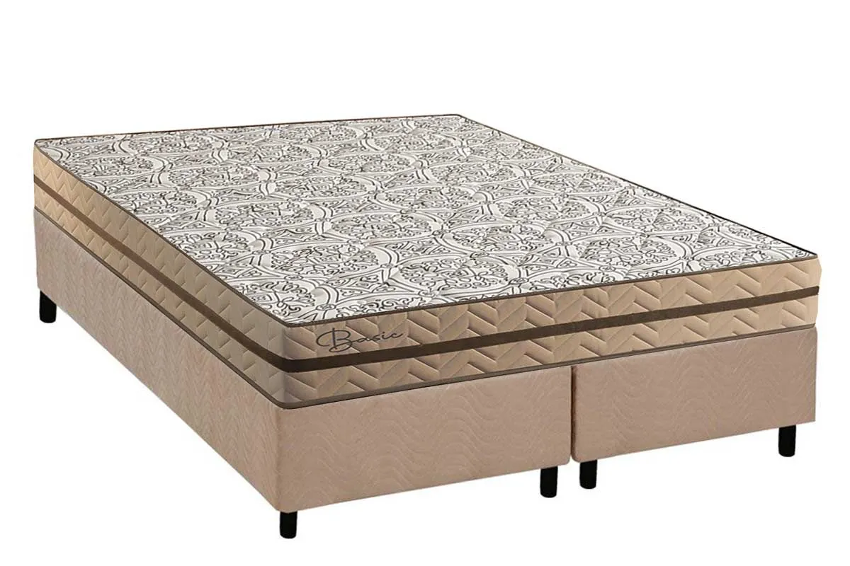 Base queem simples + Colchão  queen Molas Ensacadas Basic Paropas D80 24 cm altura ate 150 KG promoção Imagem