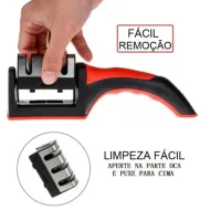 kit Espremedor Amassador Triturador De Alho Amolador Faca Afiador Profissional com cabo 3 EM 1 - Foto 5