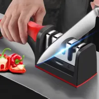 Kit 3 Descascadores Inox Legumes E Amolador Faca Afiador Profissional com cabo 3 EM 1 - Foto 3