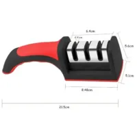 Kit 3 Descascadores Inox Legumes E Amolador Faca Afiador Profissional com cabo 3 EM 1 - Foto 4