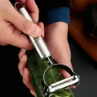 Kit 3 Descascadores Inox Legumes E Amolador Faca Afiador Profissional com cabo 3 EM 1 - Foto 5