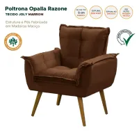 Poltrona Decorativa Bela  em suede PR - Foto 8