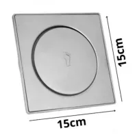 Kit 2 Ralo Inteligente Click 15x15 Cm Inox Banheiro Lavabo Veda Cheiro - Foto 2