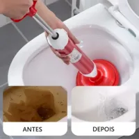 Kit Desentupidor Manual De Pia Vaso Ralo Cano Esgoto E Lixeira 15l Cesto Pedal Lixo Banheiro Resistente Escritório - Foto 2