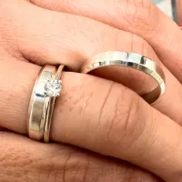 Combo Par de alianças plano  + Anel aparador - CAPE460 - Foto 3