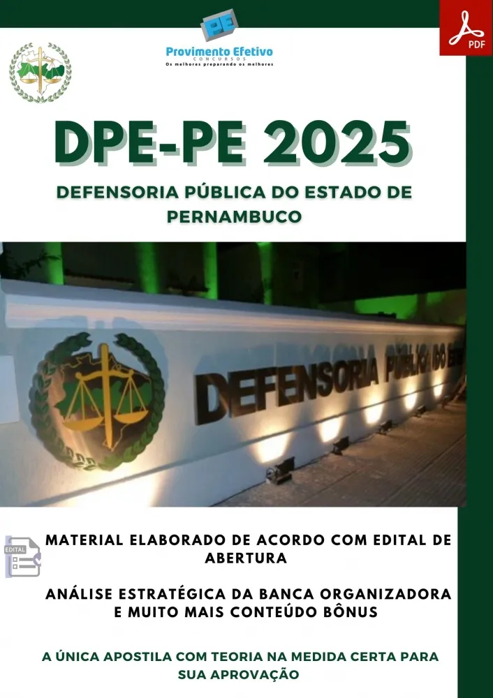 Apostila DPE PE Defensor Público 2025 Imagem