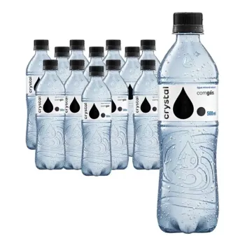 12 Unidades de Água Mineral Com Gás Crystal 500ml