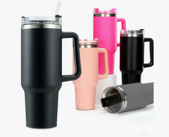 Copo Térmico Inóx Com Alça Canudo 1.2litros Blogueira Imagem