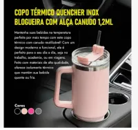 Copo Térmico Inóx Com Alça Canudo 1.2litros Blogueira - Foto 4