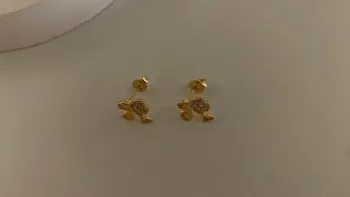 Brinco Infantil Barbie Cravejado - Banhado Ouro 18k - Foto 2