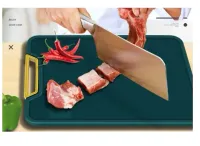 Tábua de Corte Retangular Antibacteriana À Prova De Mofo Com Alça Anti-rachaduras Cozinha - Foto 2