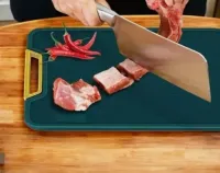Tábua de Corte Retangular Antibacteriana À Prova De Mofo Com Alça Anti-rachaduras Cozinha - Foto 5