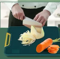Tábua de Corte Retangular Antibacteriana À Prova De Mofo Com Alça Anti-rachaduras Cozinha - Foto 7