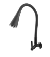 Torneira Gourmet Parede Cozinha Pia Dois Jatos Preta Abs - Foto 5