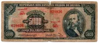 C057 - 5000 Cruzeiros - 1° Estampa - Série 287 - Tiradentes - Data: 1963 - UTG