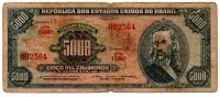 C058 - 5000 Cruzeiros - 1° Estampa - Série 1126 - Tiradentes - Data: 1964 - R