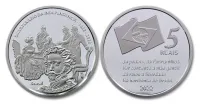 2022 - 5 Reais - Comemorativa - Bicentenário da Independência - Prata .999 - 28g - 40mm - No estojo - Foto 2