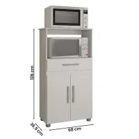 Armário Microndas e forno  Havana New Branco - Foto 4