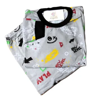 Pijama Infantil Tamanho 12 Masculino  Longo com Punho - Foto 2