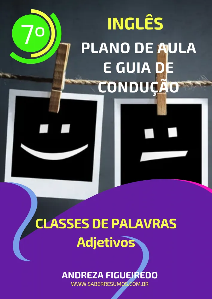 799 - Inglês - Plano de Aula e Guia de Condução - Classes de Palavras - Adjetivos - 7º ano - PDF com 11 páginas Imagem