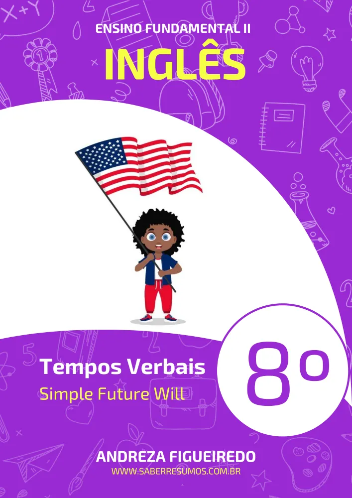808 - Inglês - Tempos Verbais - Simple Future Will - 8º ano - PDF com 8 páginas Imagem