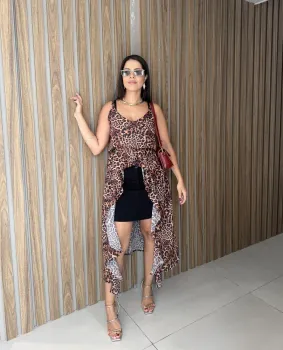  BATA BOHO CHIFFON ANIMAL PRINT