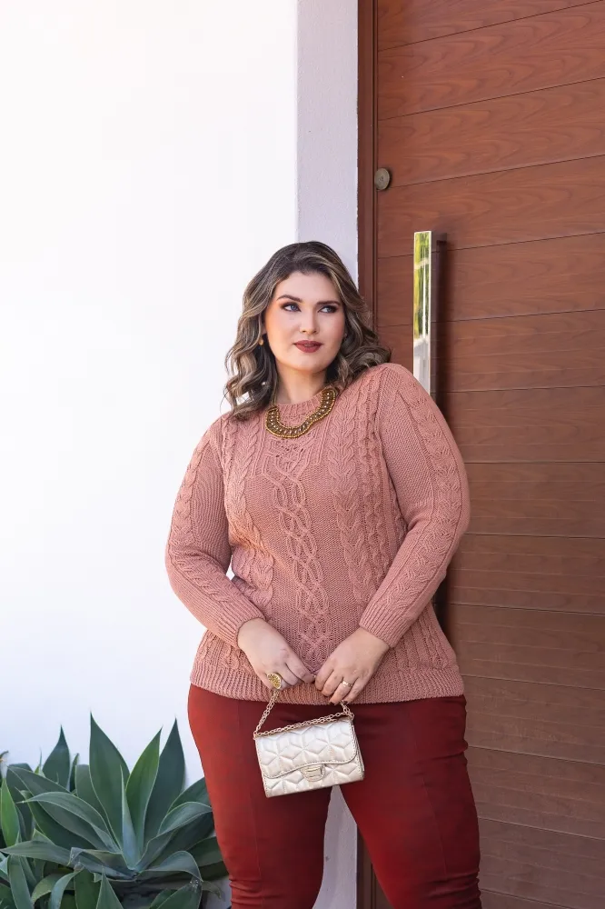 Blusa tricot tranças plus GM 812 Tam EXG