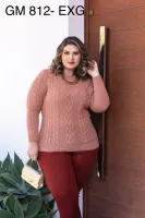 Blusa tricot tranças plus GM 812 Tam EXG - Foto 4