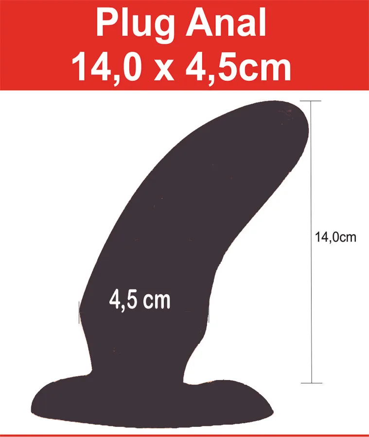 aflordapelesexshop - Plug Anal Big Butt com 14,0 x 4,5cm - Cor PRETA