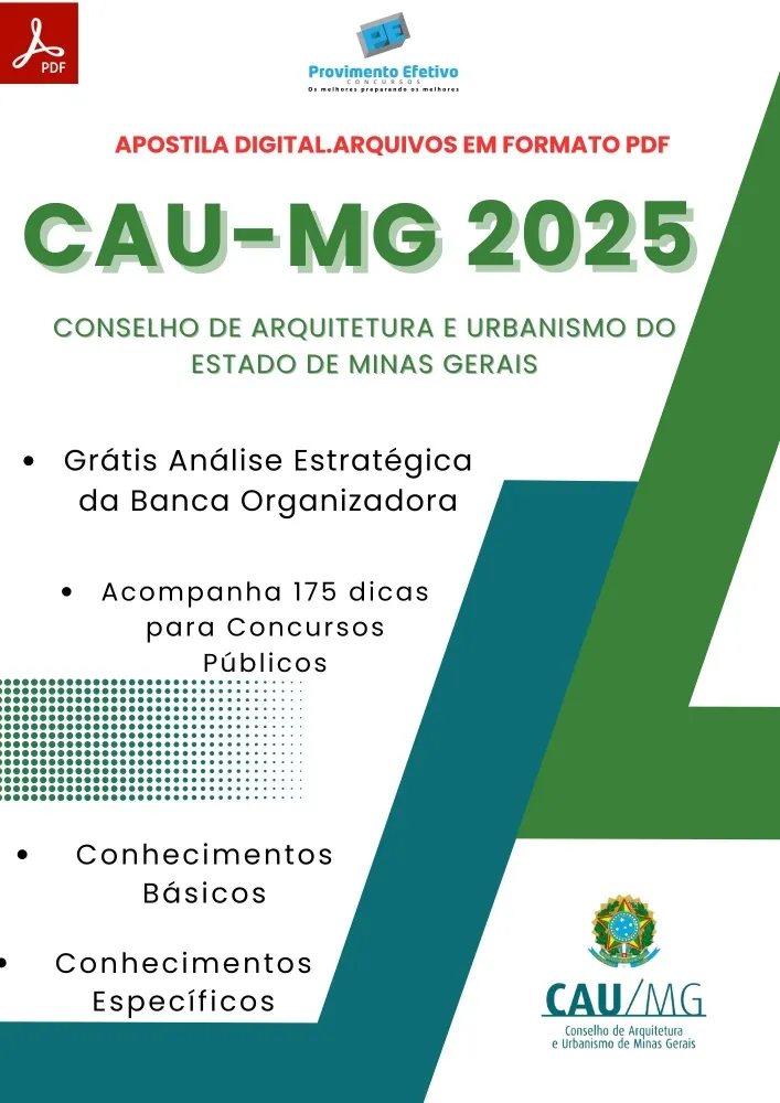 Apostila CAU MG Arquiteto e Urbanista 2025 Imagem
