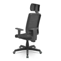  Cadeira Multiregulável NR17 Brizza Tela Cor Preta Encosto Regulável com Base Giratória com Braços Reguláveis e Apoio de Cabeça - Foto 2