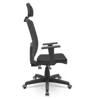  Cadeira Multiregulável NR17 Brizza Tela Cor Preta Encosto Regulável com Base Giratória com Braços Reguláveis e Apoio de Cabeça - Foto 3