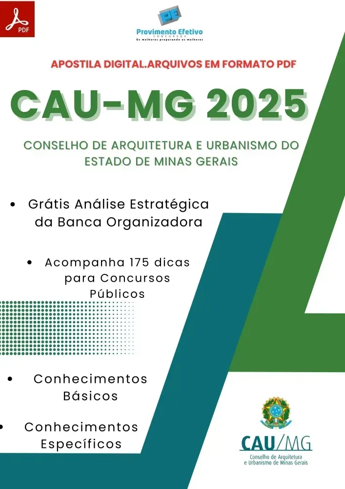 Apostila CAU MG Contador 2025 Imagem
