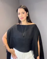 BLUSA CAPA -  CREPONADA PRETA - Foto 3