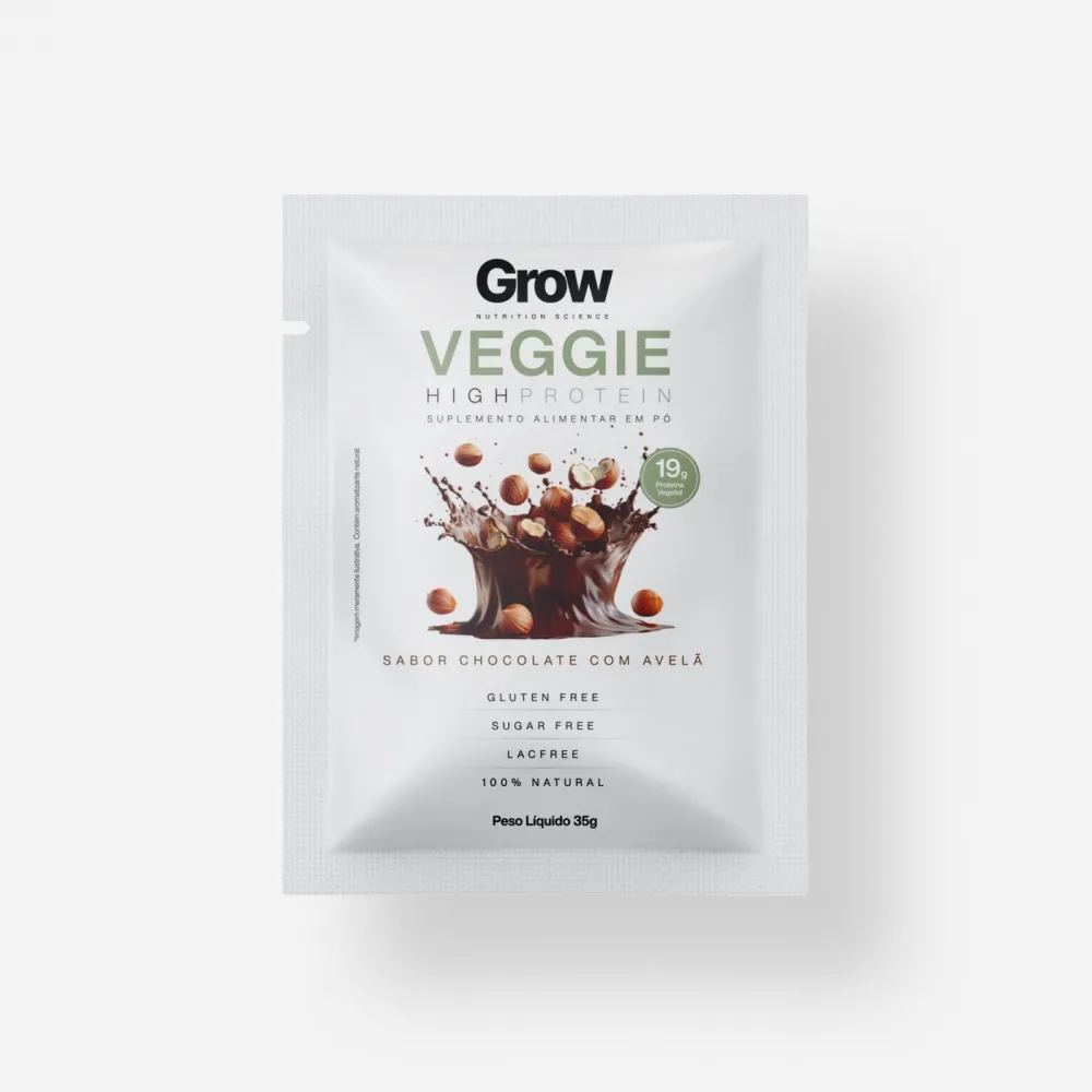 Proteína Vegetal Isolada Grow Veggie Protein – Caixa com 10 Sachês