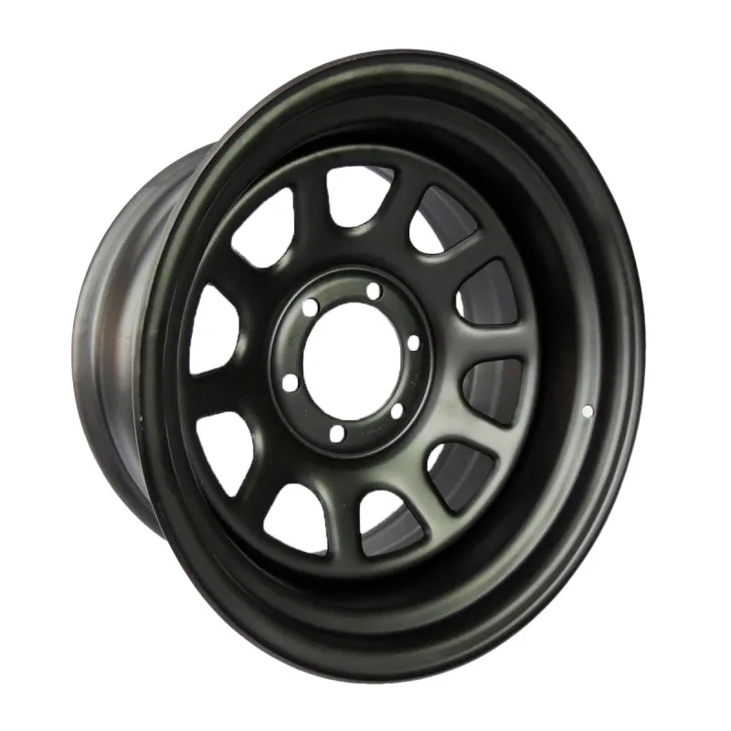 Roda Daytona 17x9" 6x139,7 com off set -25 Daytona Black em Aço (Reforçada) Troller Ranger Toyota Triton etc..
