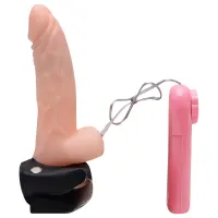 CAPA PENIANA BEGE CLARO COM CINTA E VIBRO 17,5 X 4,0CM - VIPMIX.                                                          LIBYSEXSHOP - Foto 3