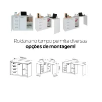 Escrivaninha Dinãmica com Porta e Gavetas Logan - Foto 10