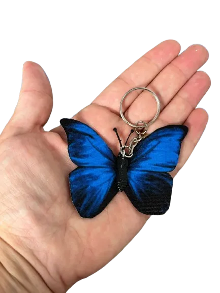 CHAVEIRO DE BORBOLETA EM TECIDO Imagem