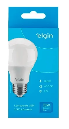 Lâmpada Led Elgin 15w 6500k Bulbo E27 Bivolt Luz Branca Imagem