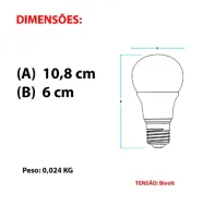 Lâmpada Bulbo A60 Led 9w 6500k Bivolt Elgin - Foto 4
