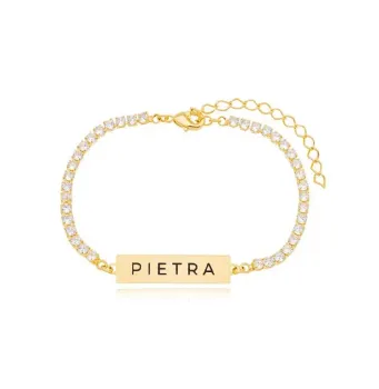 Pulseira Personalizada Chapa Cravejada