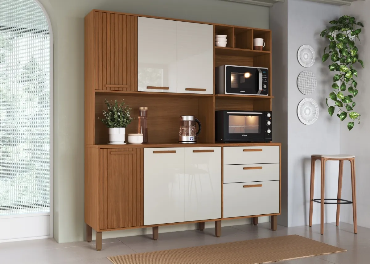 Kit Cozinha Grecia 7P portas e 2 gavetas 1,80 Imagem